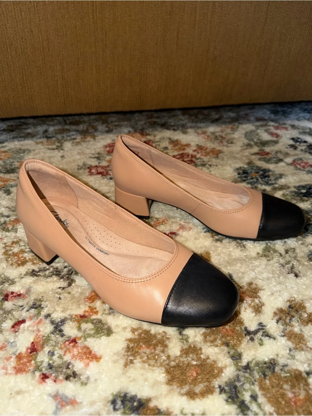 Clark’s Women's Two-Tone Block Heel Pumps